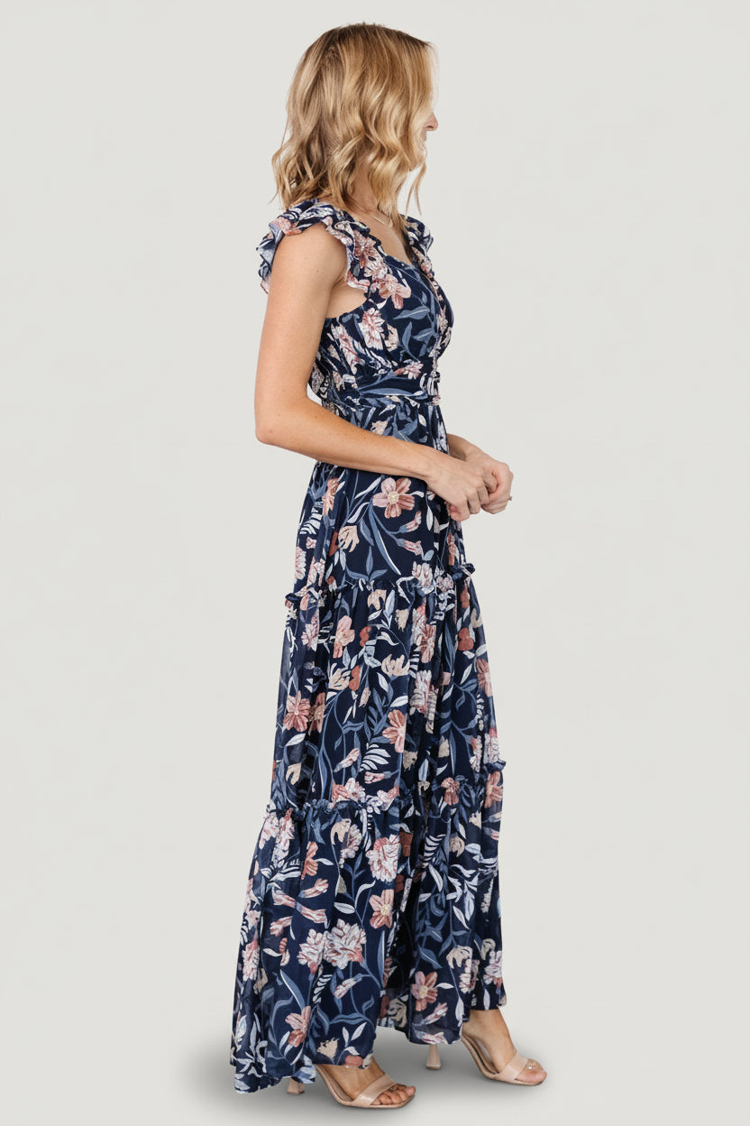 Martina Maxi Dress | Navy Multi - Image 3