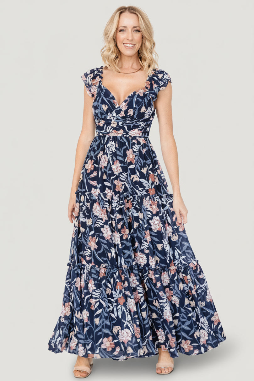 Martina Maxi Dress | Navy Multi - Image 6