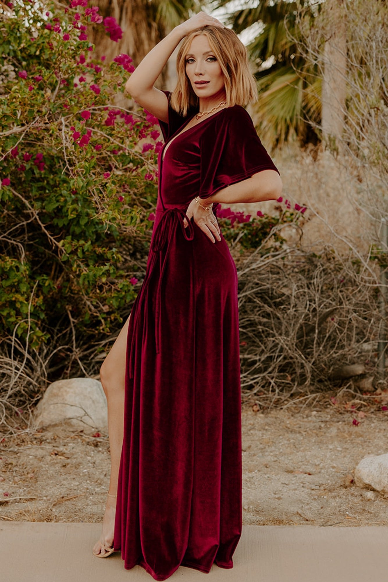 Meghan Velvet Wrap Maxi Dress | Mulberry - Image 2