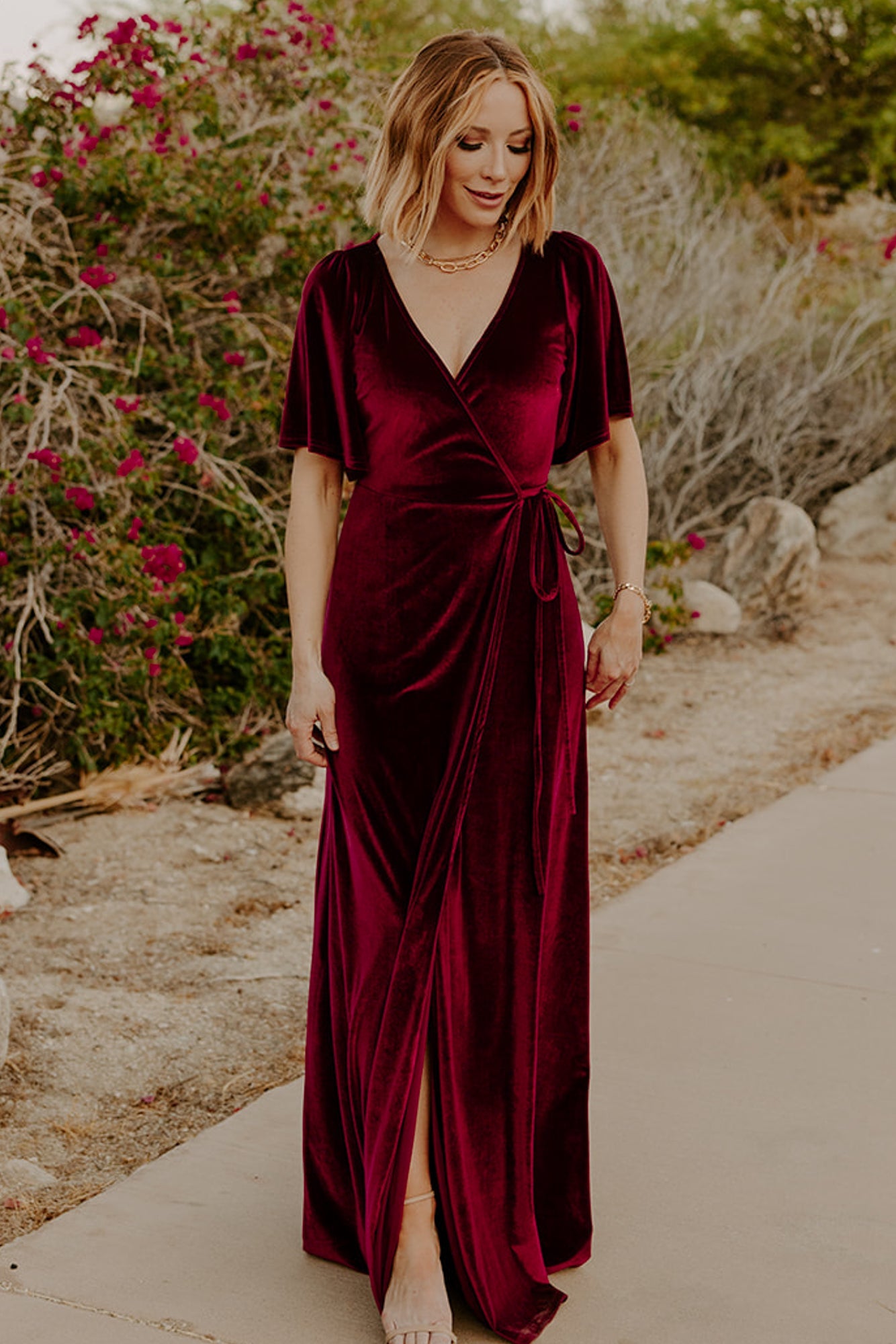 Meghan Velvet Wrap Maxi Dress | Mulberry - Image 5