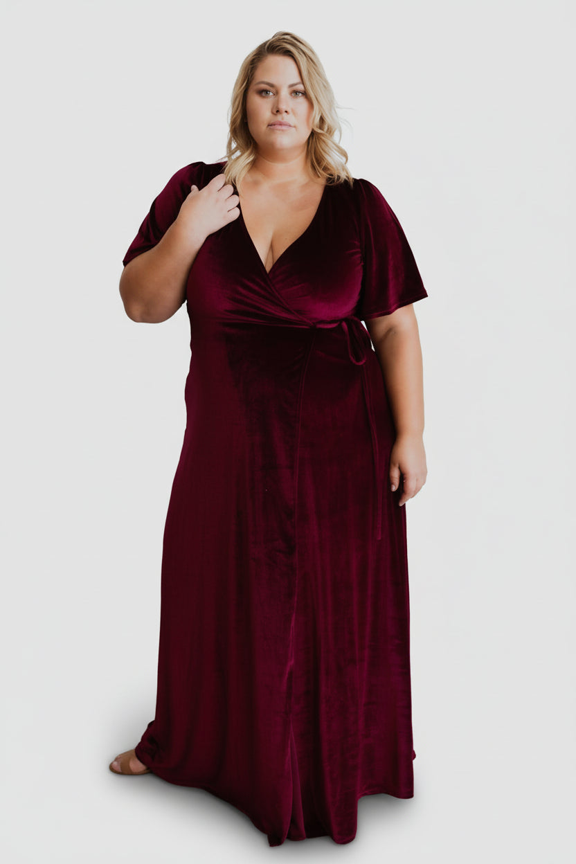 Meghan Velvet Wrap Maxi Dress | Mulberry - Image 4