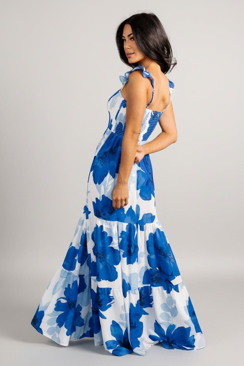 Mikaela Maxi Dress | Blue Floral - Image 4