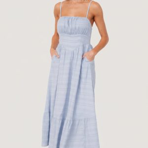 Mikayla Textured Tank Dress | Light Blue