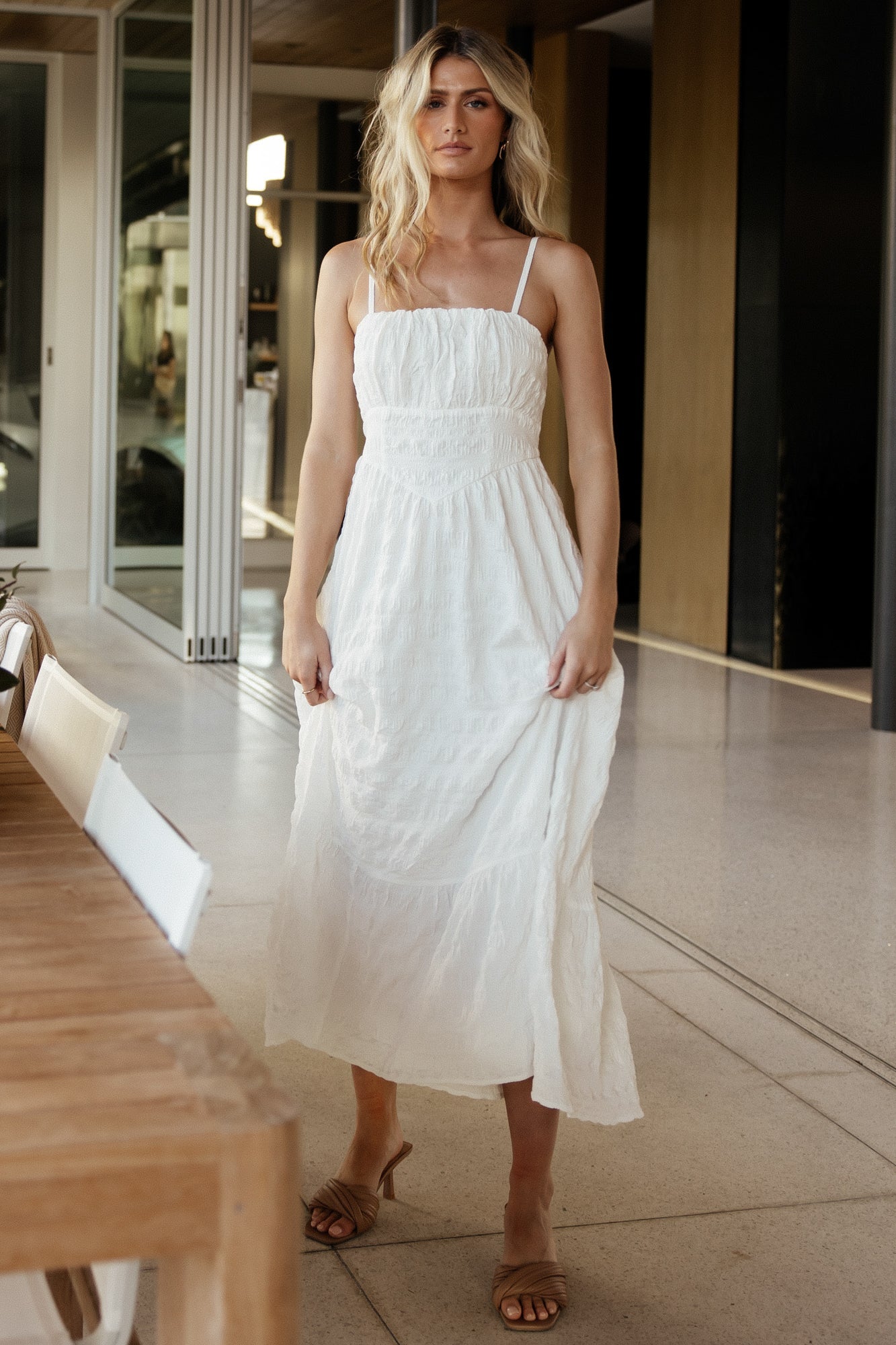Mikayla Textured Tank Dress | Off White - Image 2