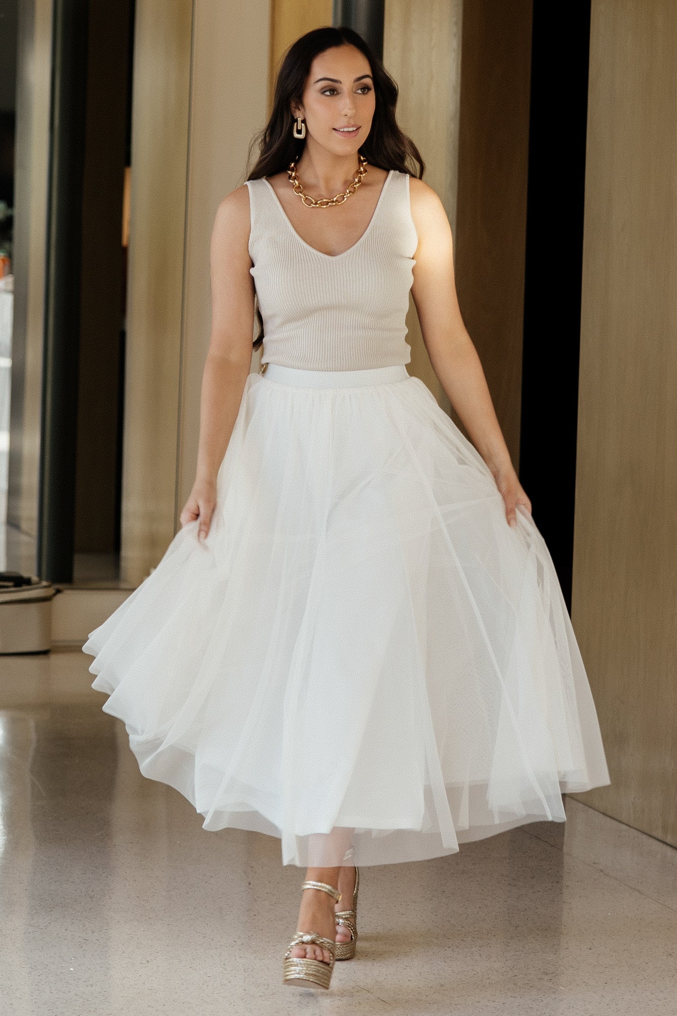 Mila Tulle Skirt | Cream - Image 6
