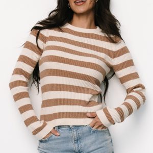 Milwaukee Striped Sweater | Camel + Ivory