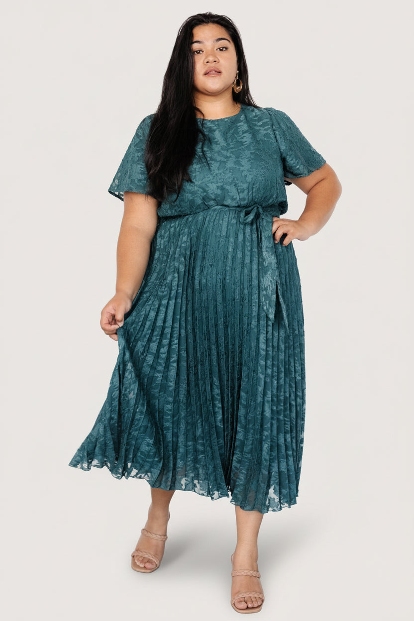 Mindy Pleated Dress | Emerald - Image 3