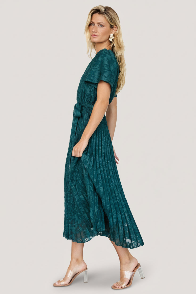 Mindy Pleated Dress | Emerald - Image 7