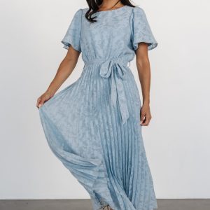 Mindy Pleated Dress | Light Blue