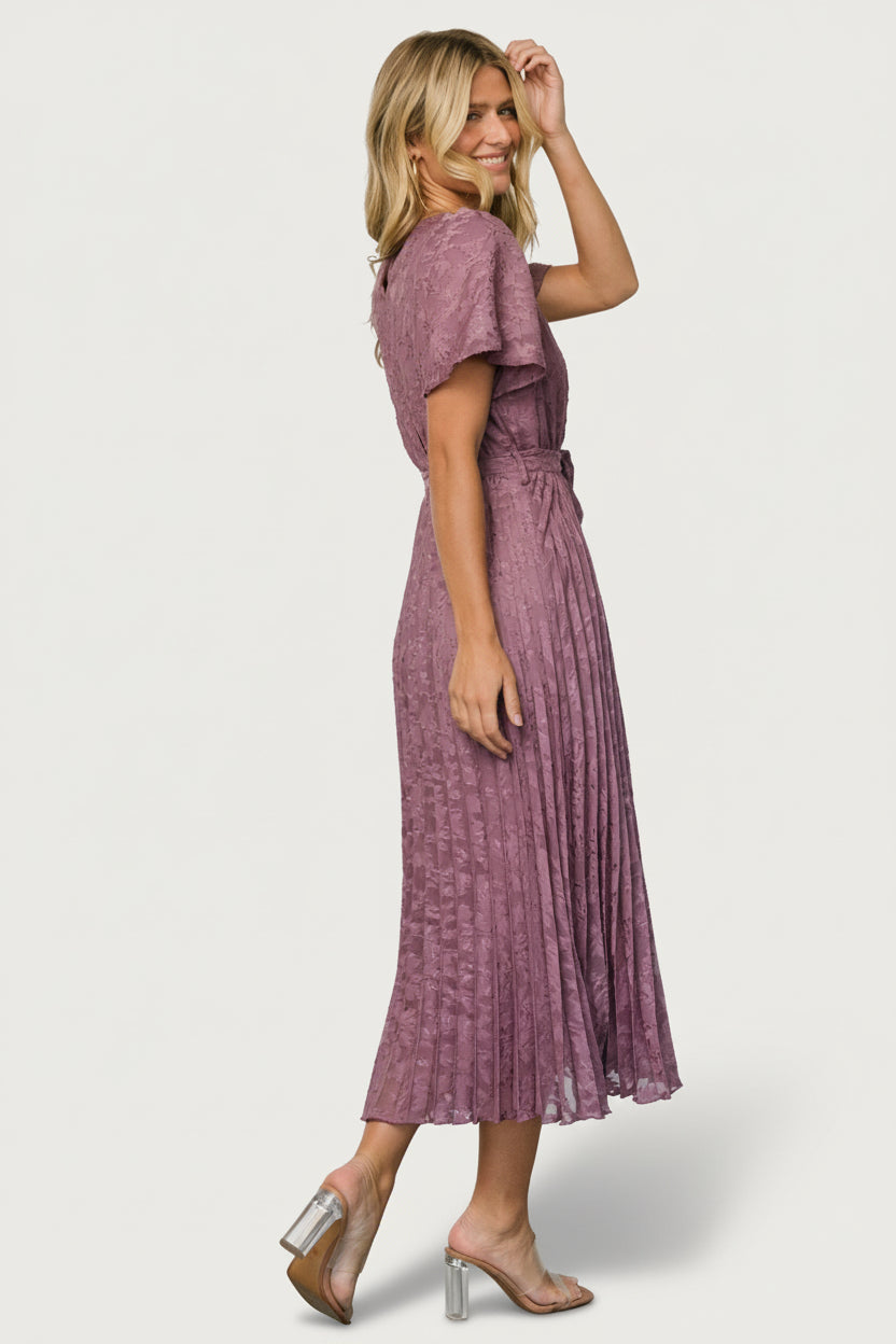 Mindy Pleated Dress | Vintage Plum - Image 5