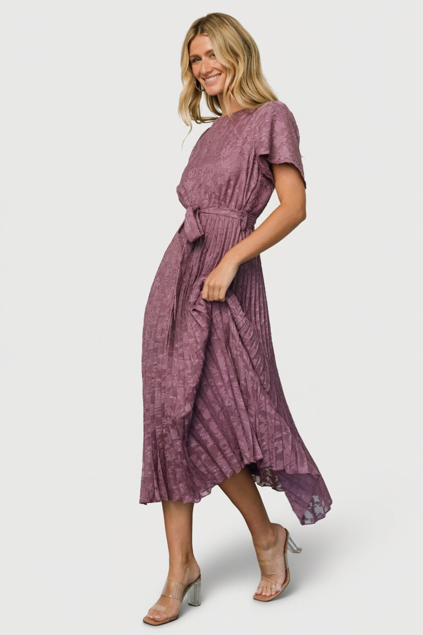 Mindy Pleated Dress | Vintage Plum - Image 6