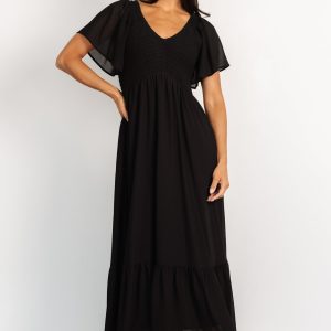 Monica Smocked Dress | Black