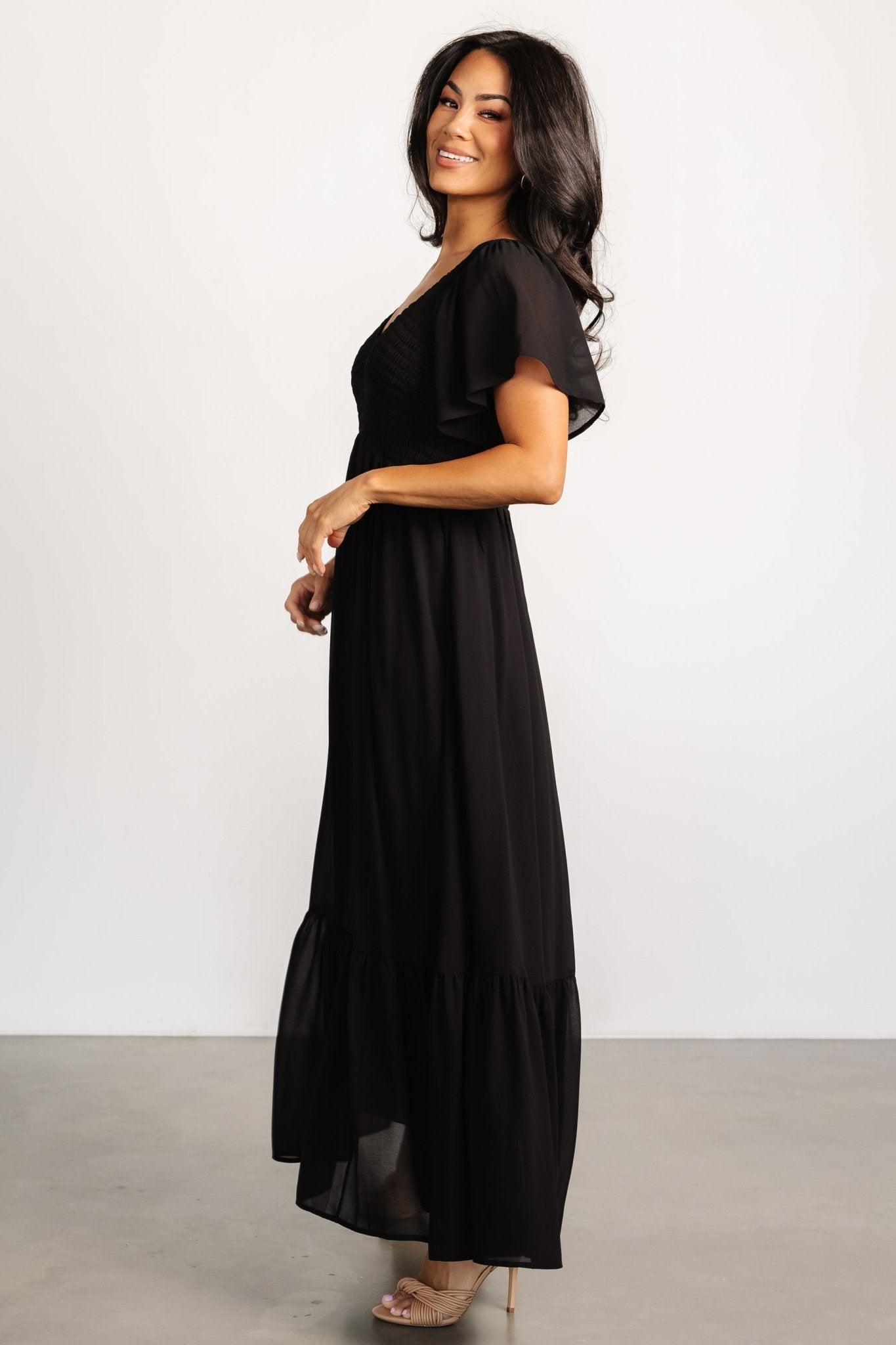 Monica Smocked Dress | Black - Image 6