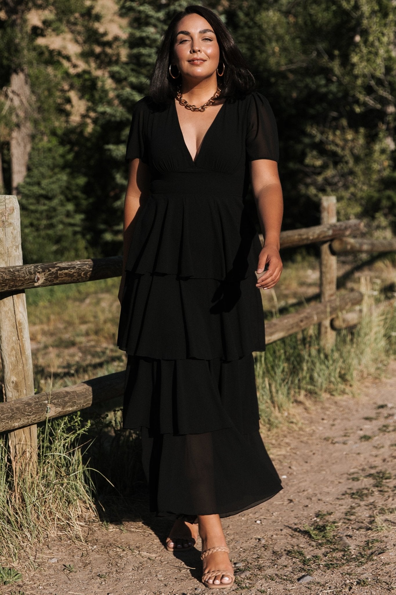 Montaigne Ruffle Maxi Dress | Black - Image 3