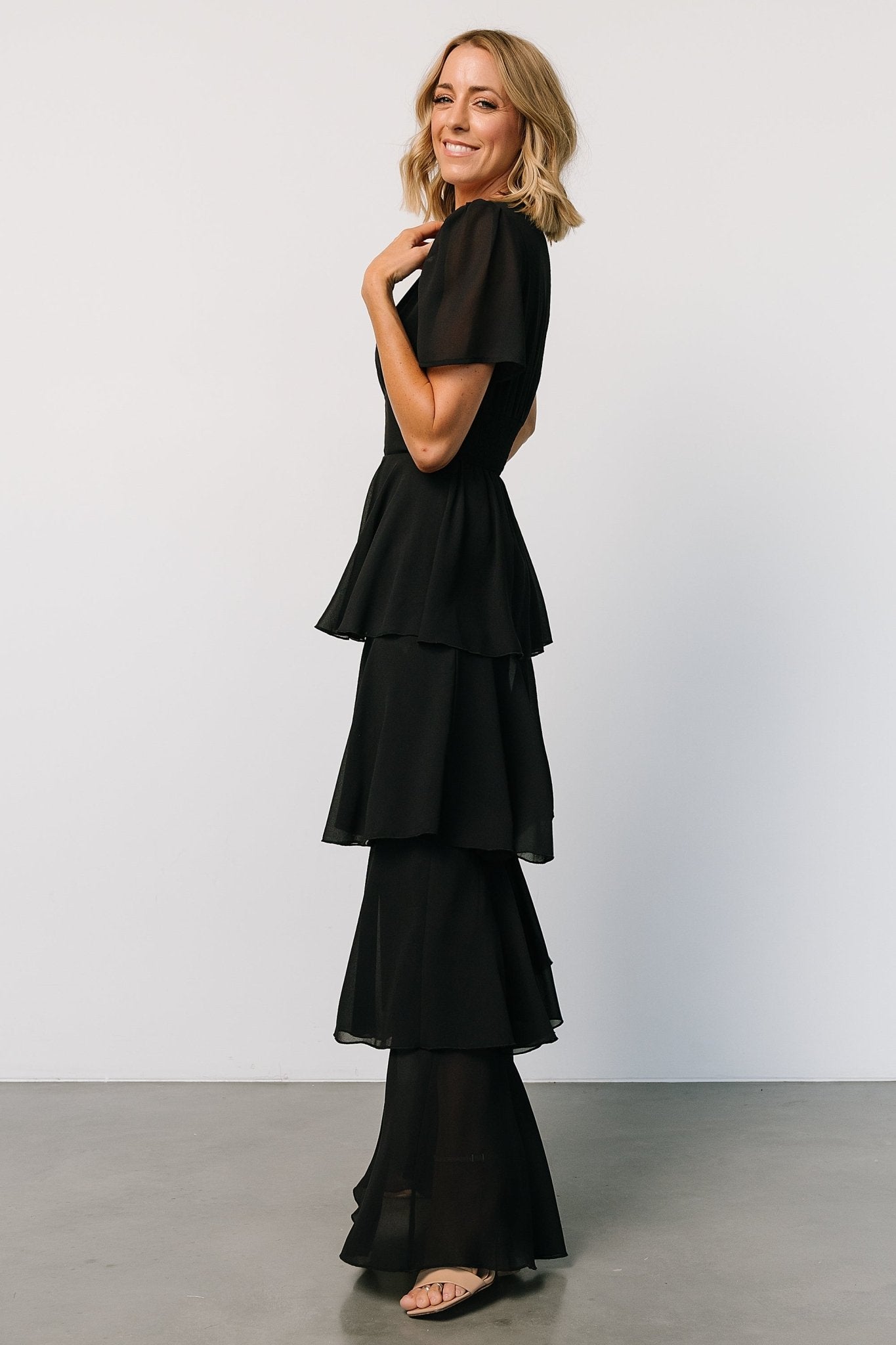 Montaigne Ruffle Maxi Dress | Black - Image 5