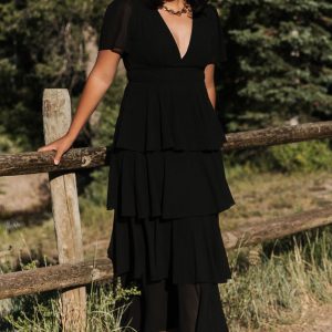 Montaigne Ruffle Maxi Dress | Black
