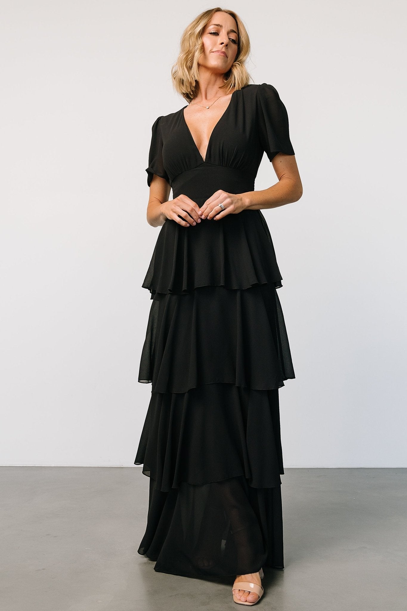Montaigne Ruffle Maxi Dress | Black - Image 9