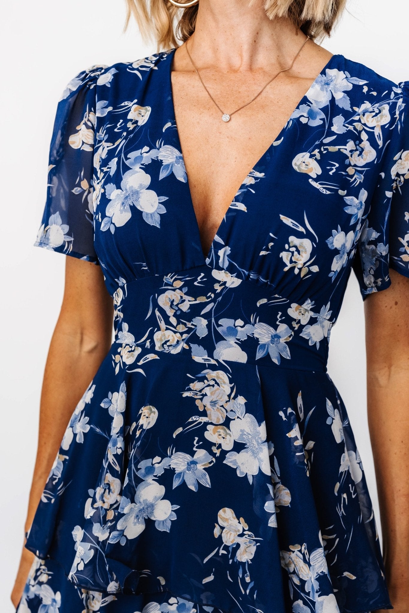 Montaigne Ruffle Maxi Dress | Navy + Blue Floral - Image 2