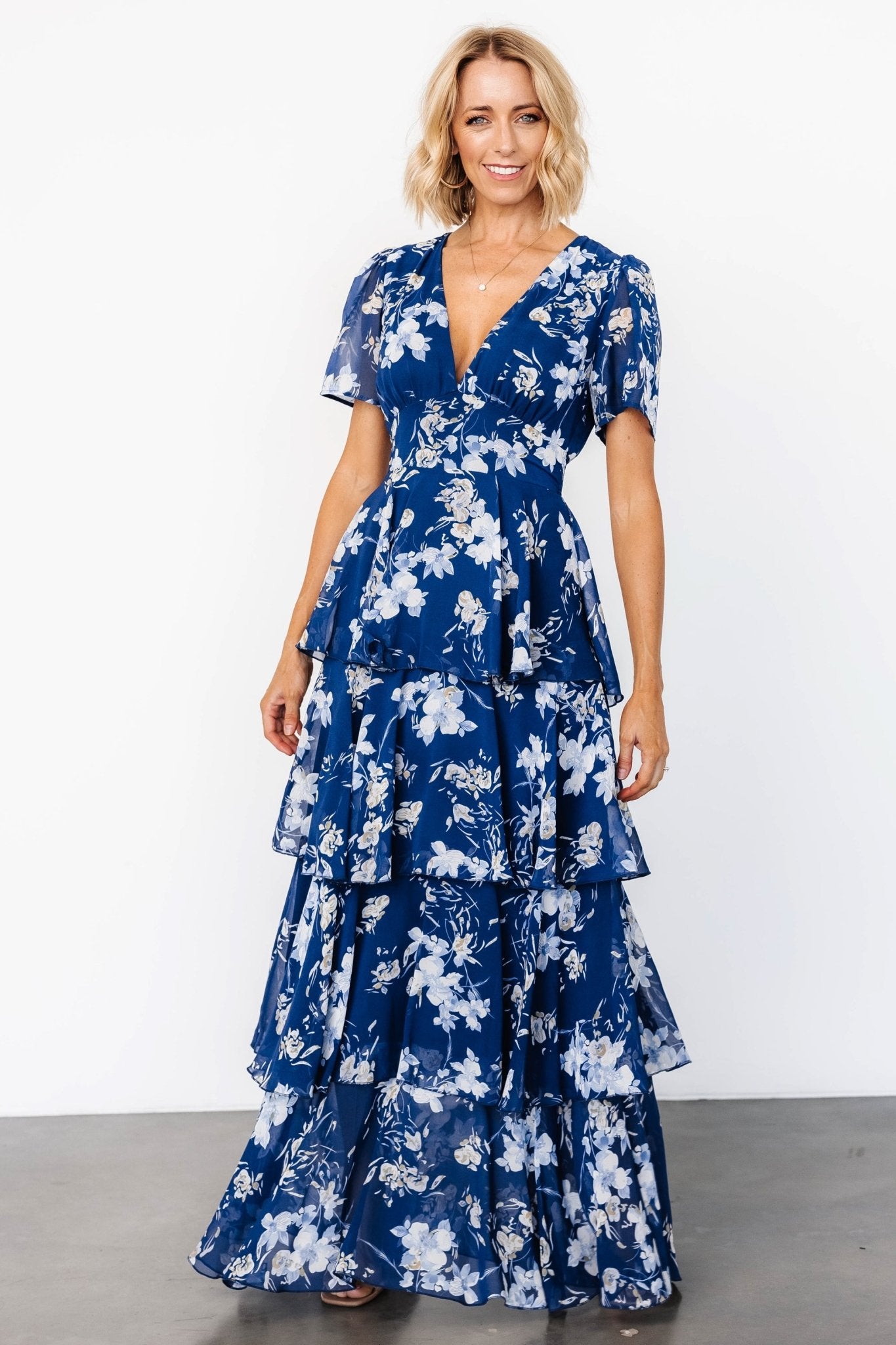 Montaigne Ruffle Maxi Dress | Navy + Blue Floral - Image 5