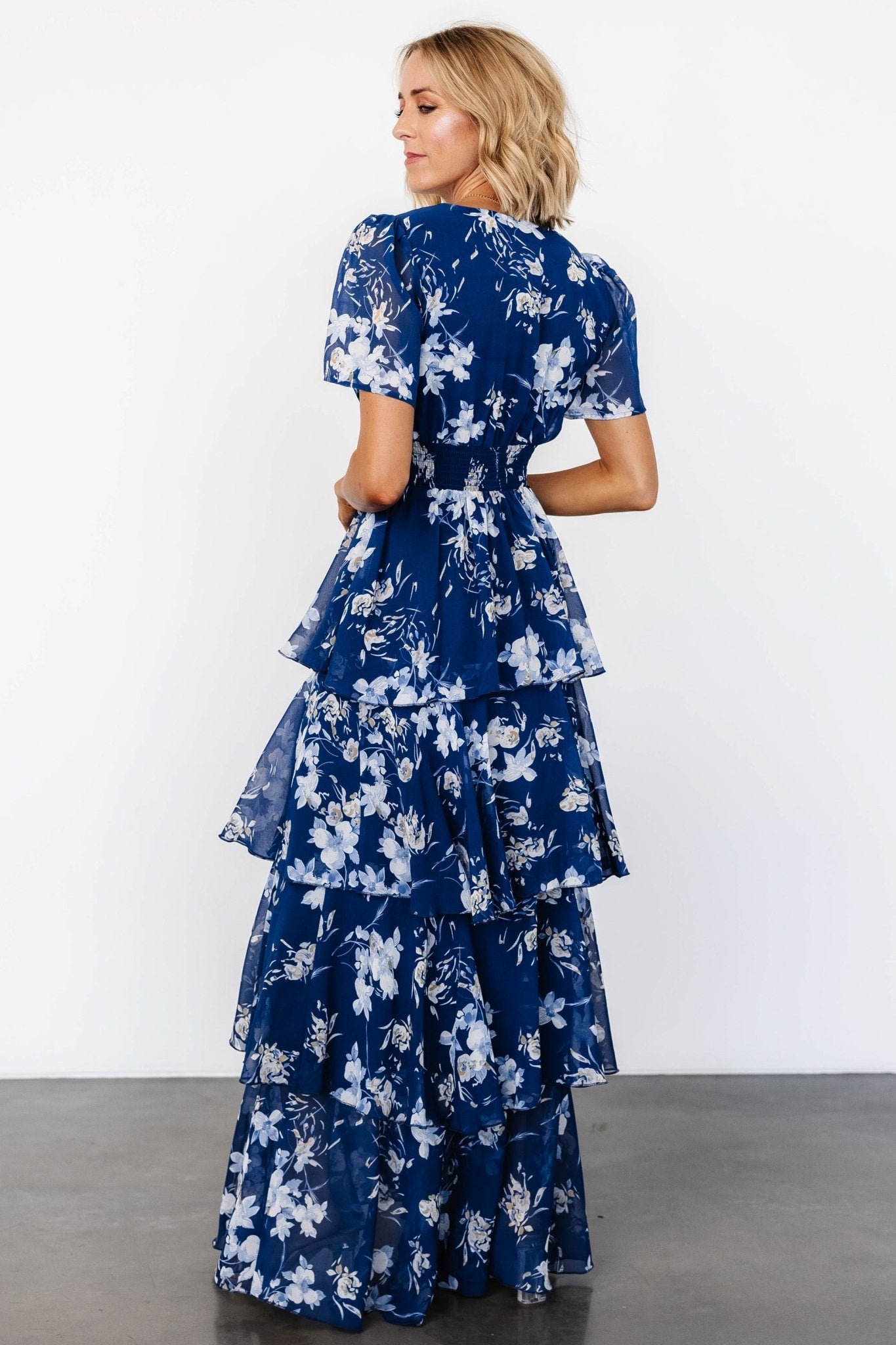 Montaigne Ruffle Maxi Dress | Navy + Blue Floral - Image 4