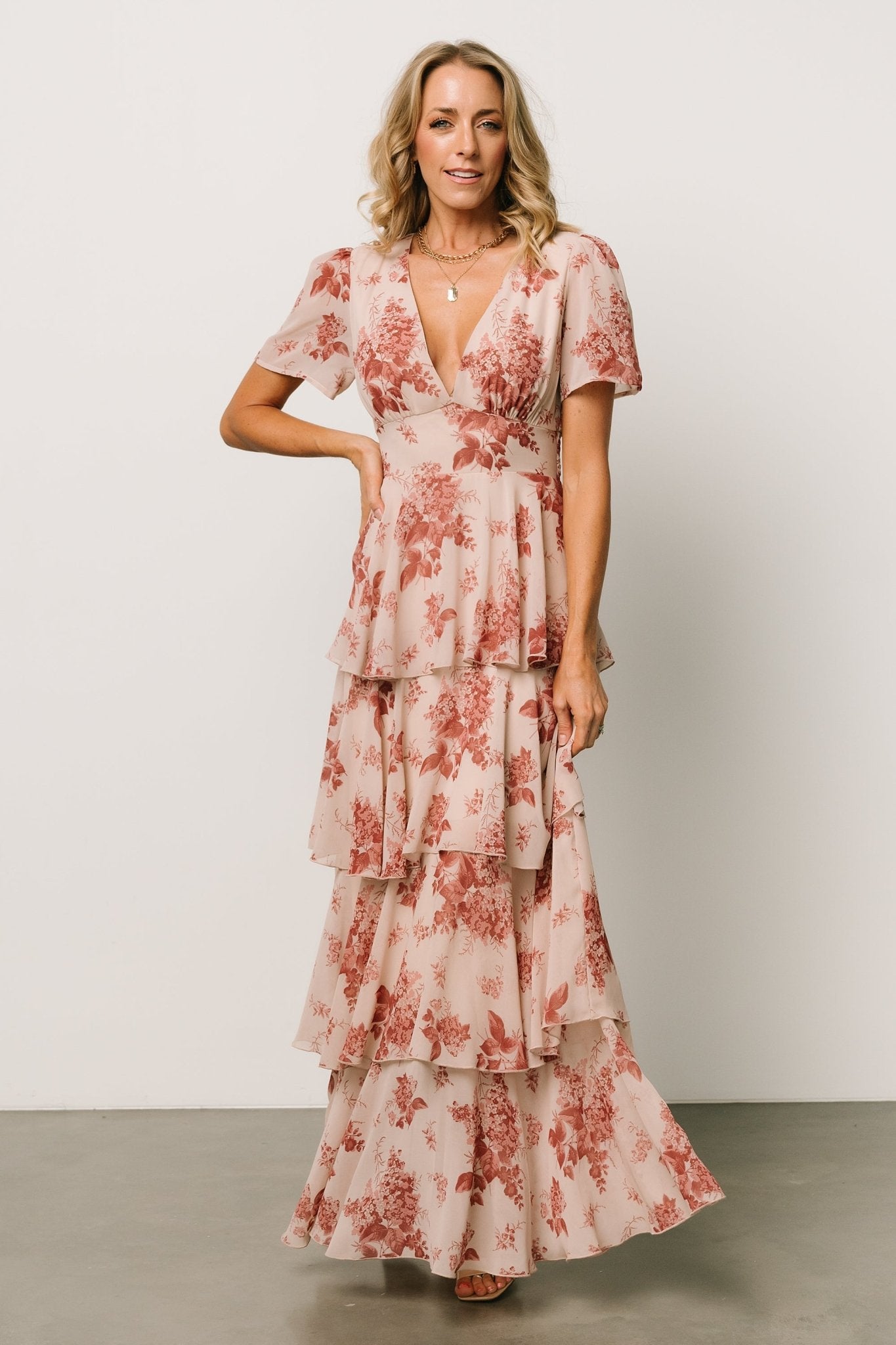 Montaigne Ruffle Maxi Dress | Rose Floral - Image 2