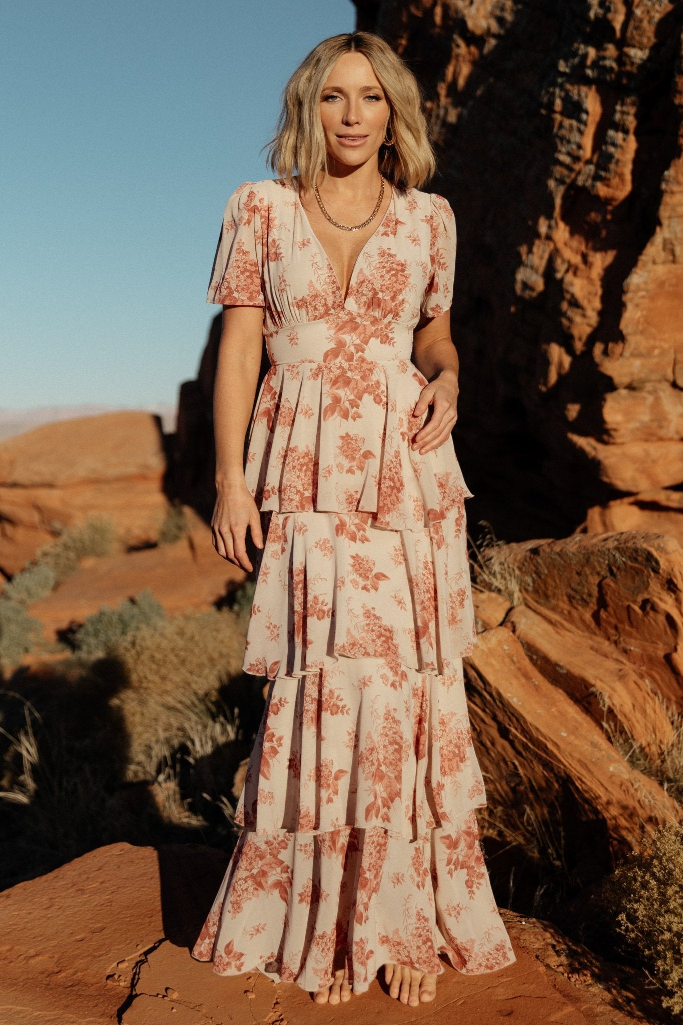 Montaigne Ruffle Maxi Dress | Rose Floral - Image 3