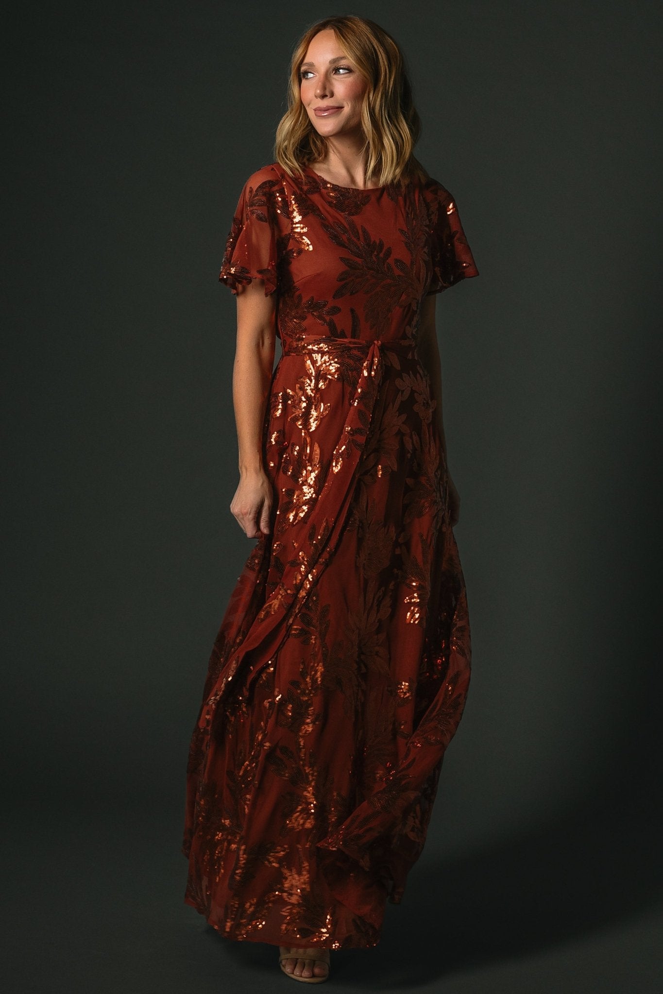 Muse Sequin Maxi Dress | Cinnamon - Image 2