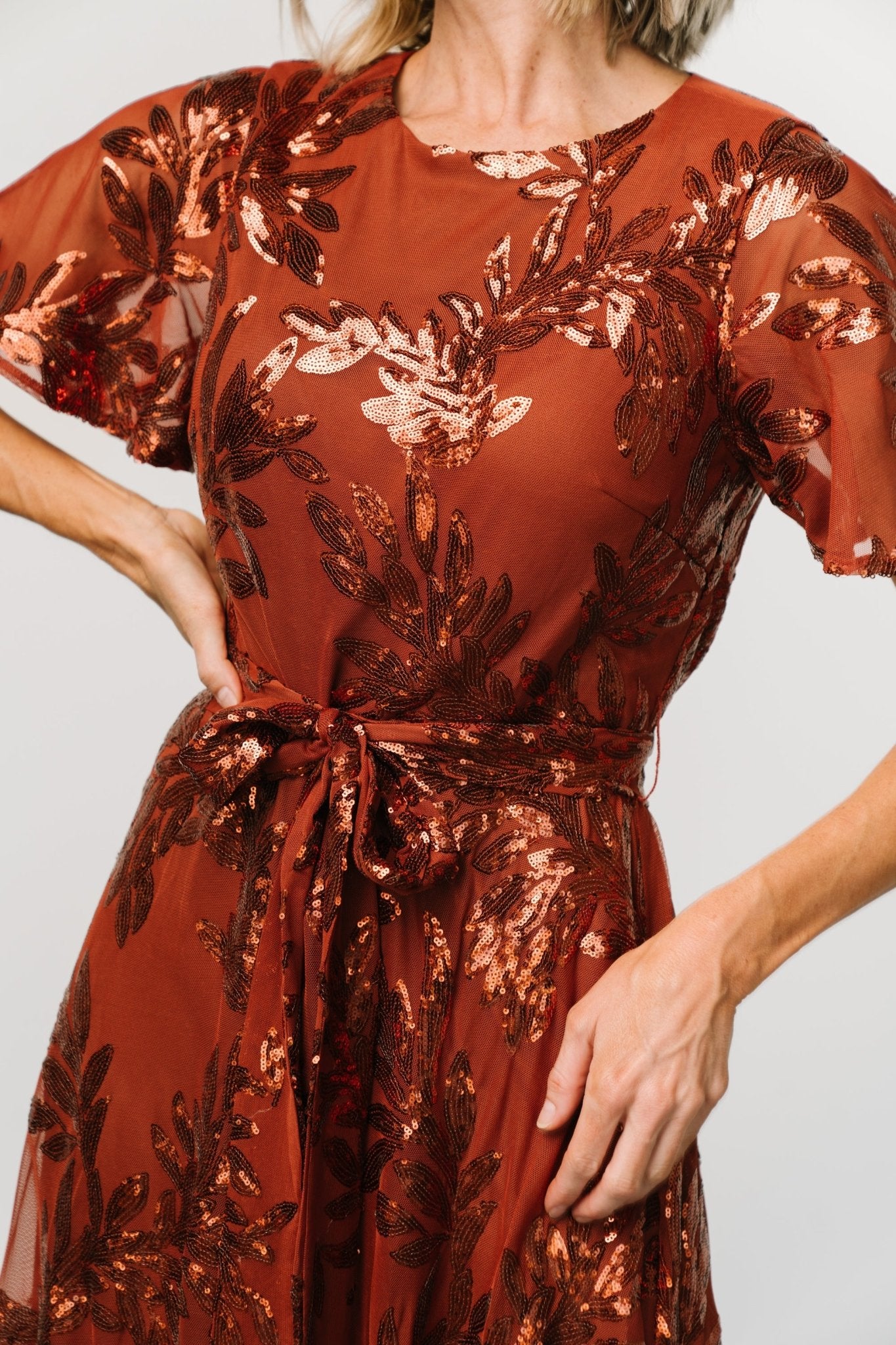 Muse Sequin Maxi Dress | Cinnamon - Image 3