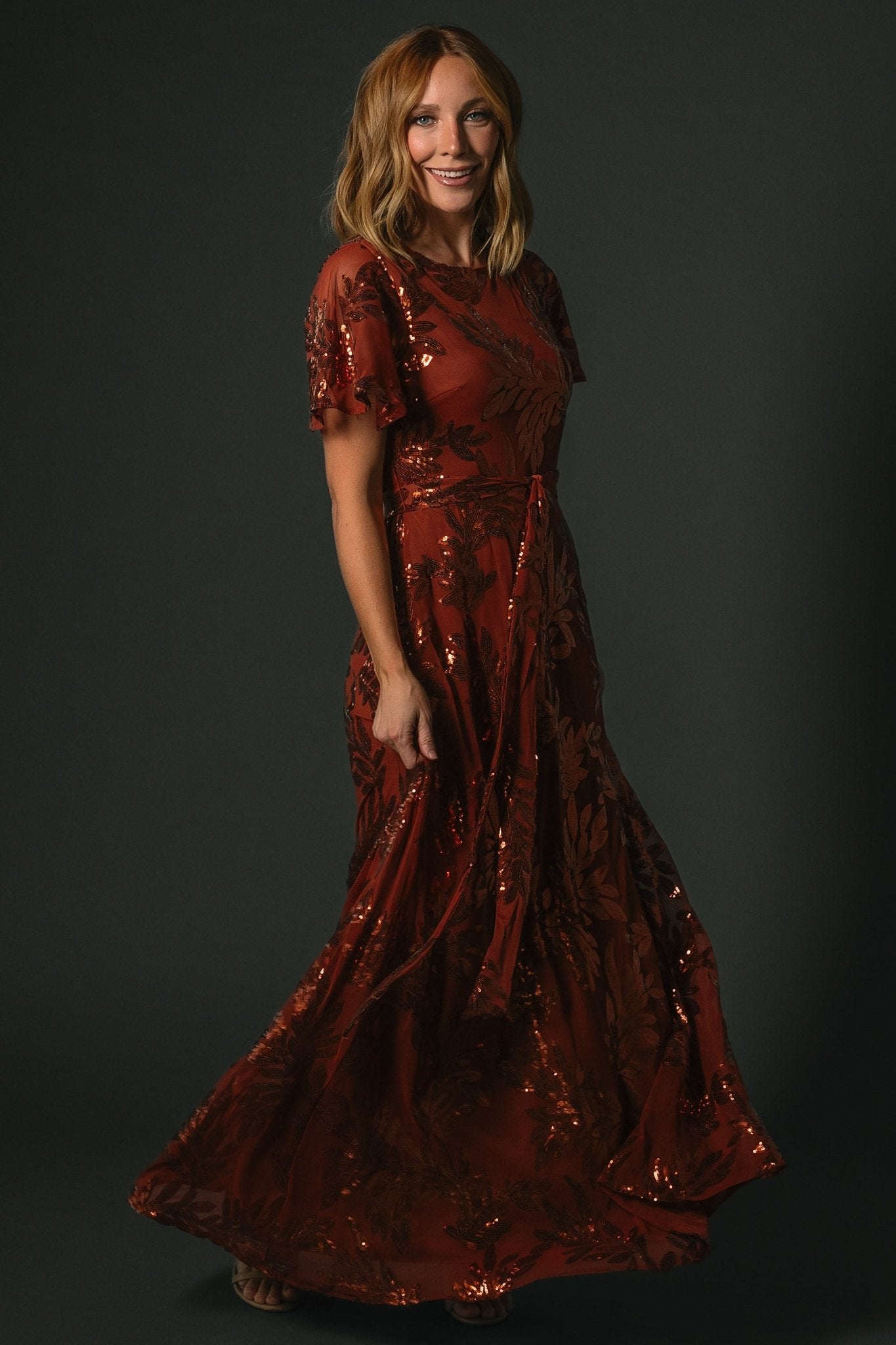 Muse Sequin Maxi Dress | Cinnamon - Image 6