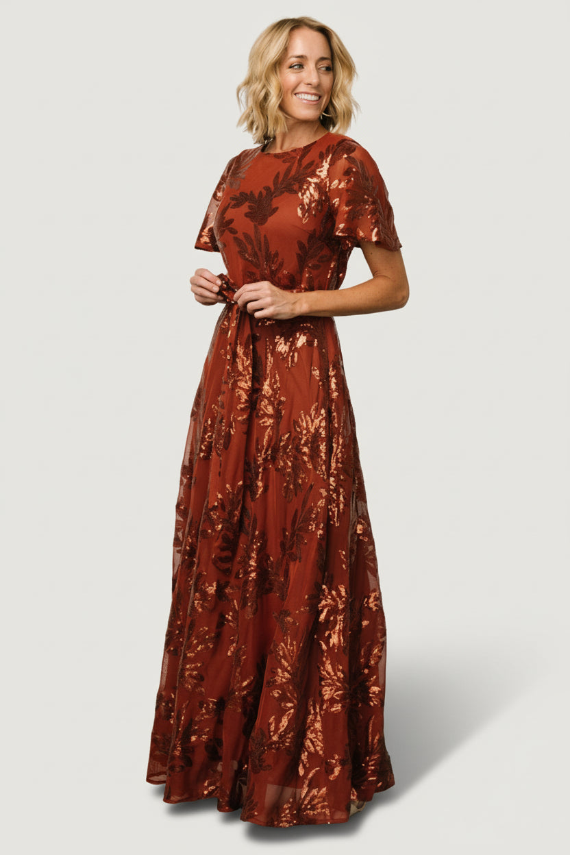 Muse Sequin Maxi Dress | Cinnamon - Image 4