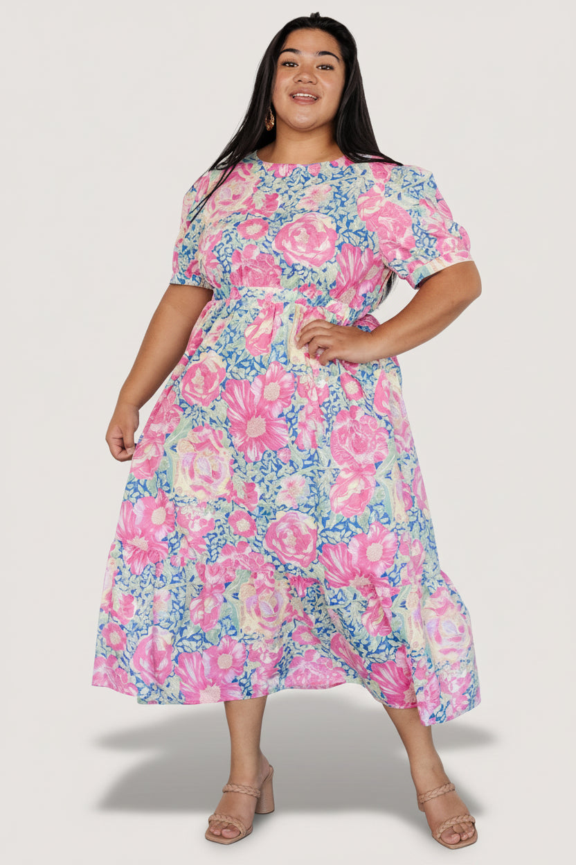 Myers Dress | Blue + Pink Floral - Image 4