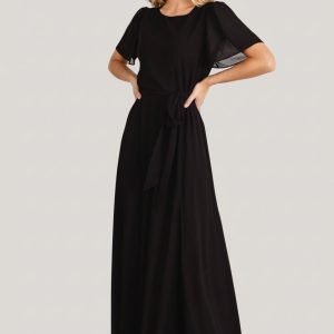 Naomi Short Sleeve Maxi Dress | Black