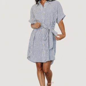 Nautical Shirt Dress | Blue Stripe