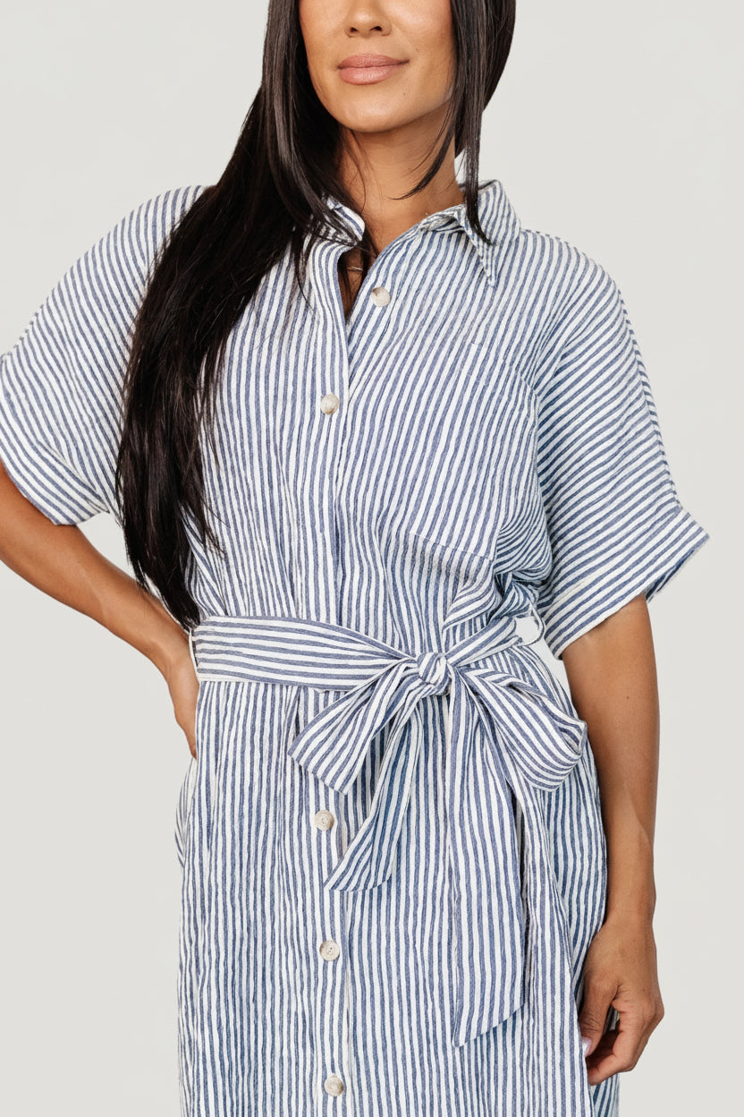 Nautical Shirt Dress | Blue Stripe - Image 5