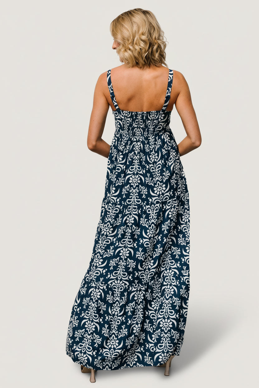 Oceanside Maxi Dress | Navy Print - Image 3