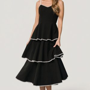 Odette Tiered Dress | Black + White