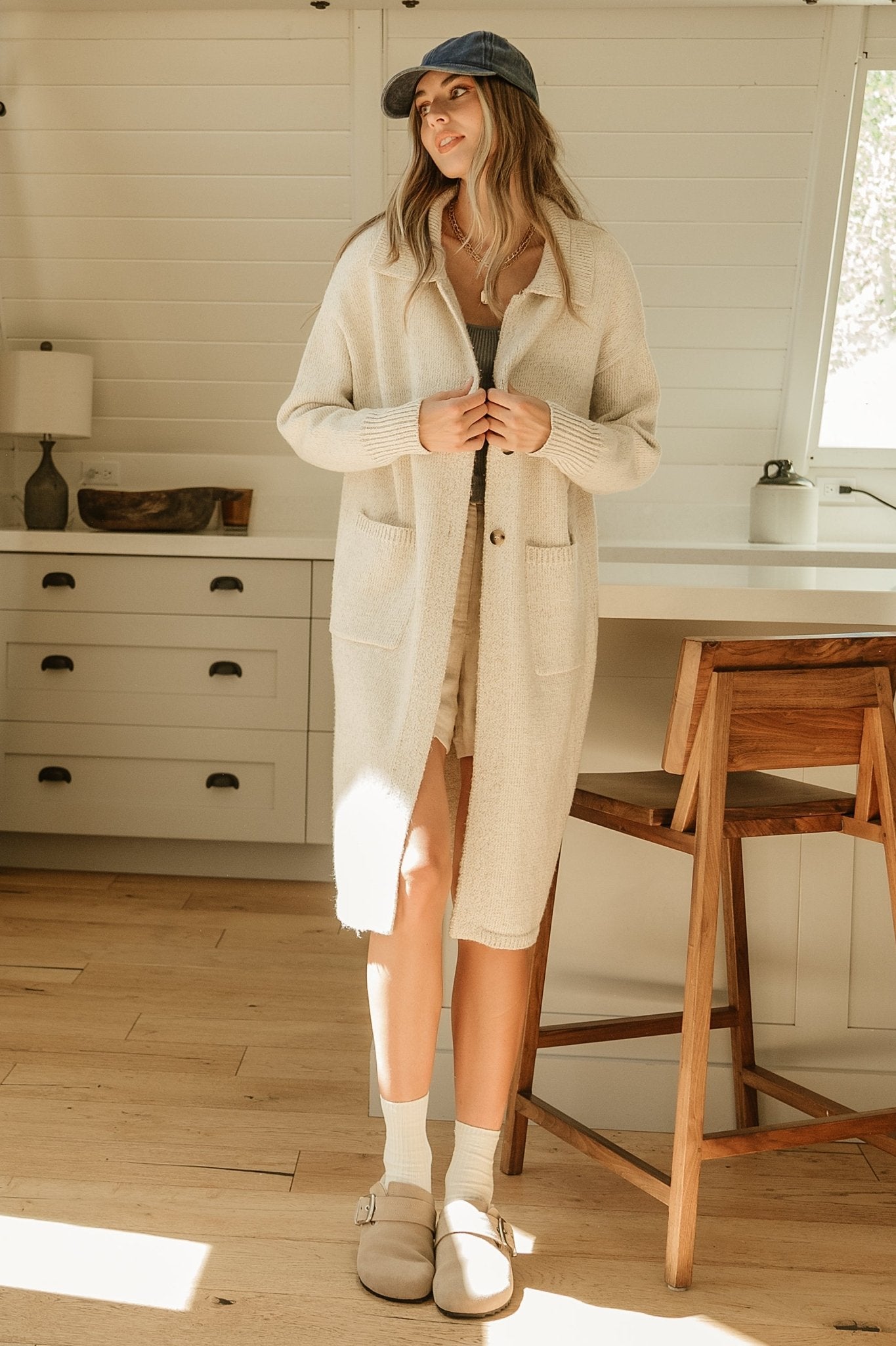 Ontario Long Button Cardigan | Oatmeal - Image 8