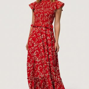 Orla Ruffle Maxi Dress | Red Floral