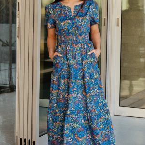 Palmer Tiered Maxi Dress | Cobalt Multi