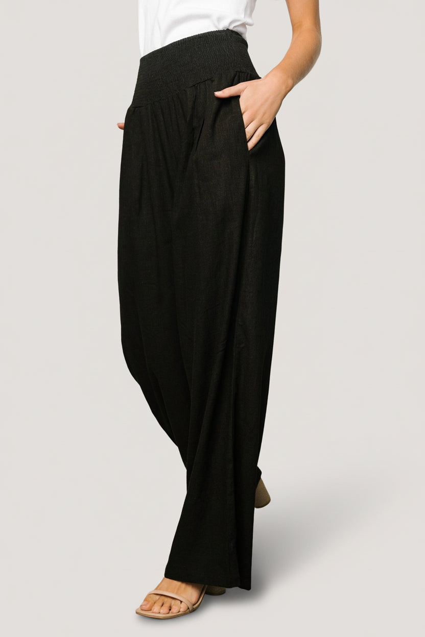 Parvati Smocked Waist Pants | Black - Image 7