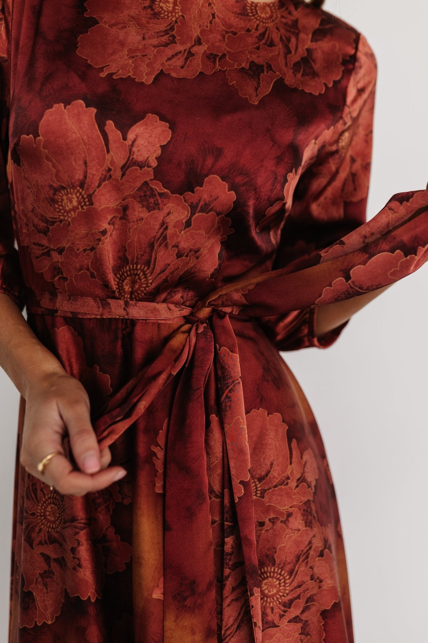 Paula Satin Maxi Dress | Terracotta Floral - Image 4