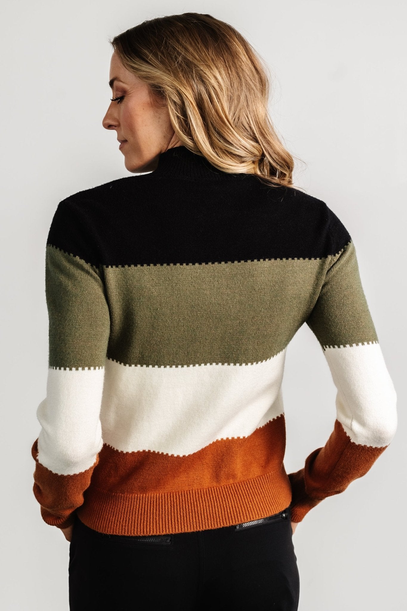 Porter Color Block Sweater | Black Multi - Image 6