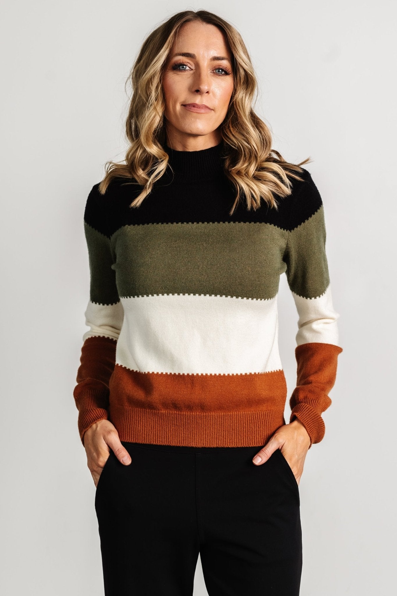 Porter Color Block Sweater | Black Multi - Image 2