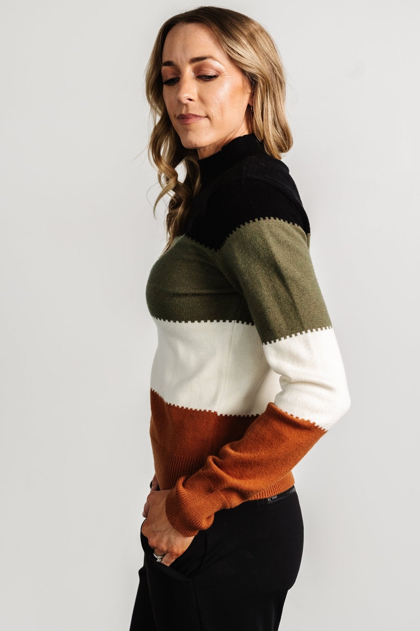 Porter Color Block Sweater | Black Multi - Image 9