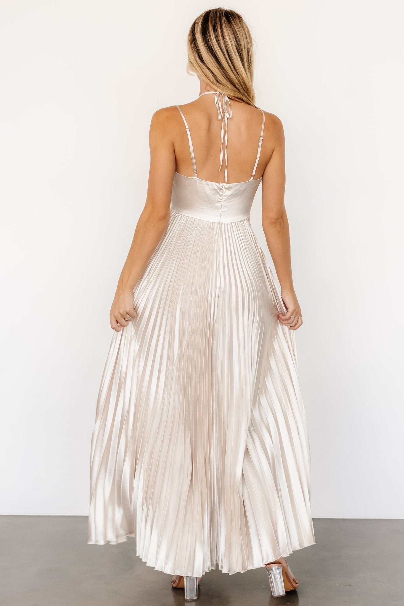 Portia Satin Maxi Dress | Champagne - Image 2