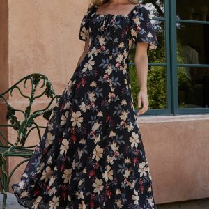 Raelynn Maxi Dress | Black Floral