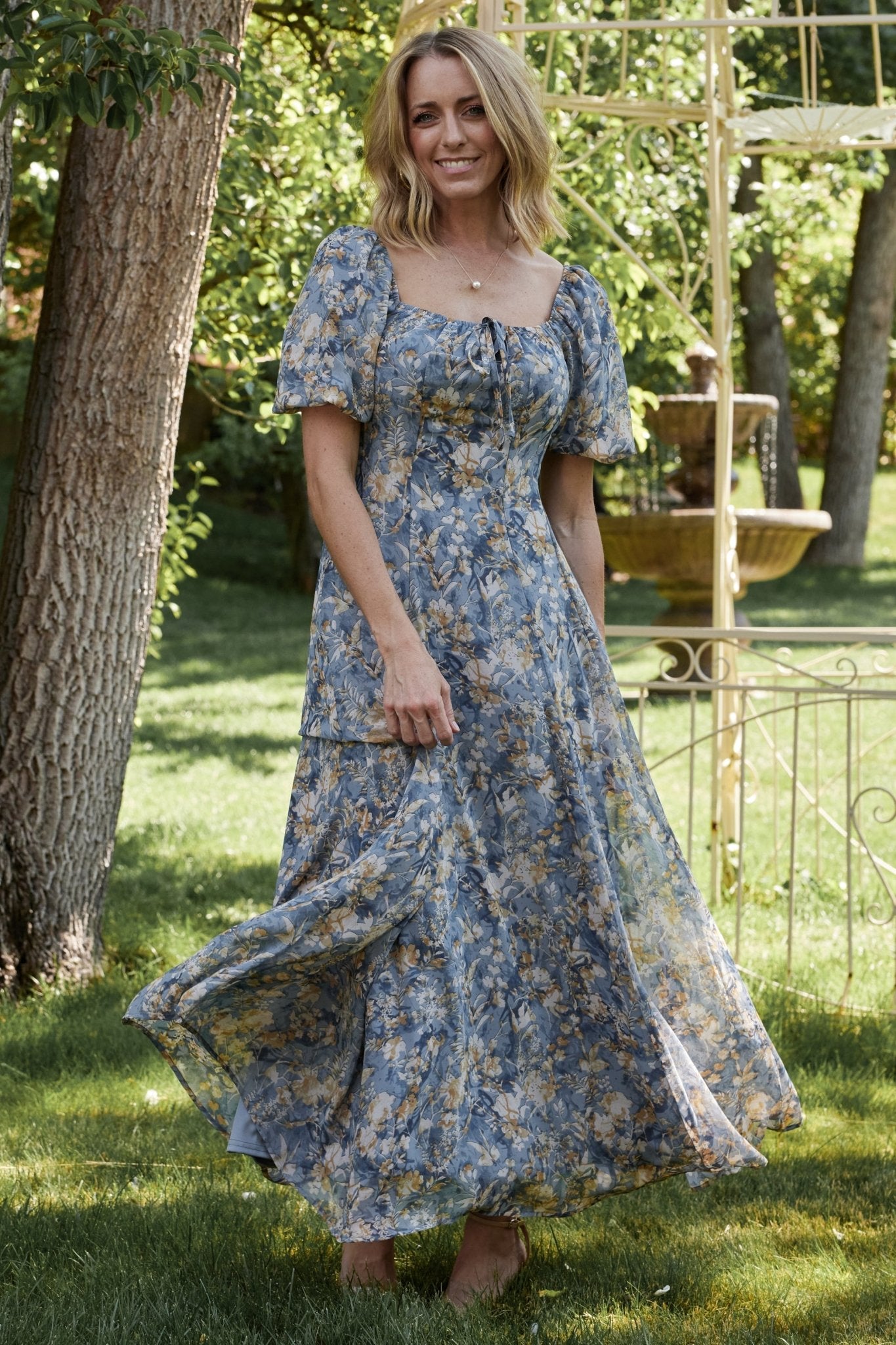 Raelynn Maxi Dress | Dusty Blue Floral - Image 5