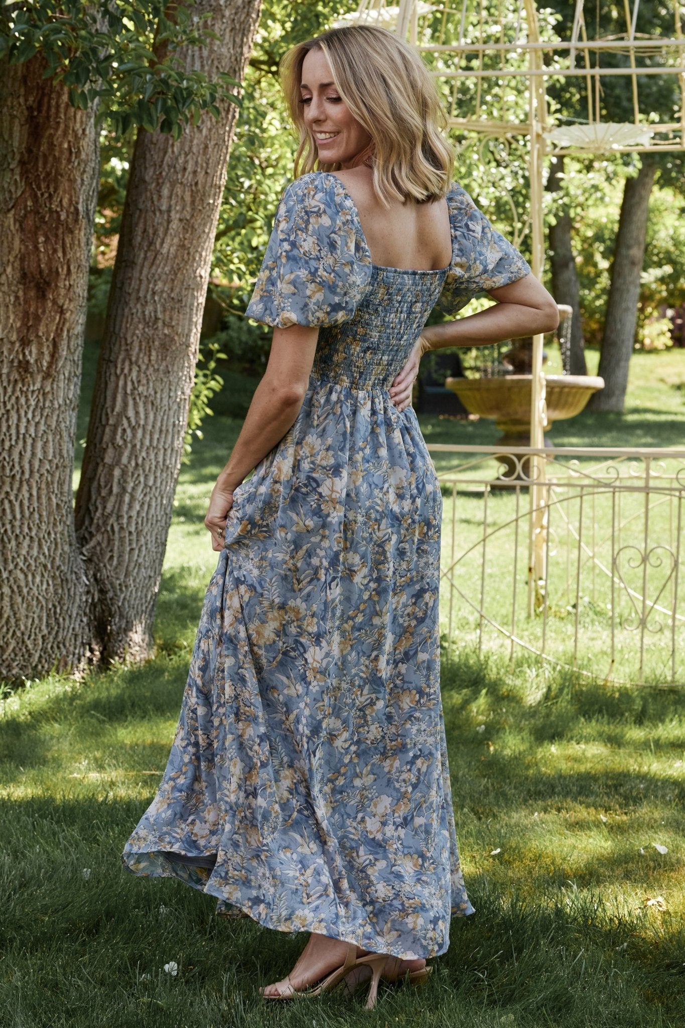 Raelynn Maxi Dress | Dusty Blue Floral - Image 3