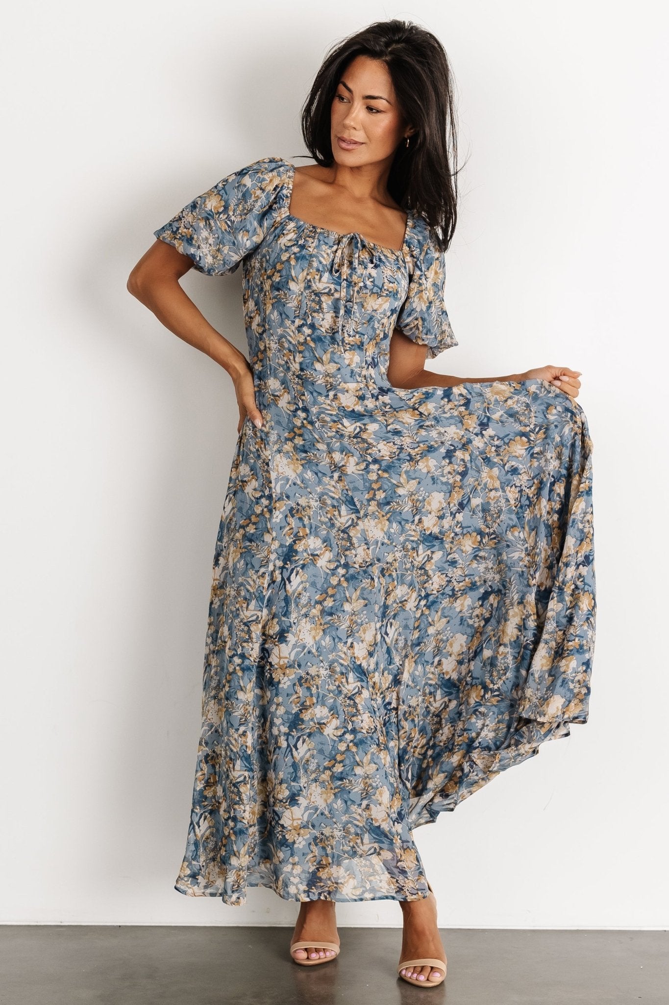 Raelynn Maxi Dress | Dusty Blue Floral - Image 12