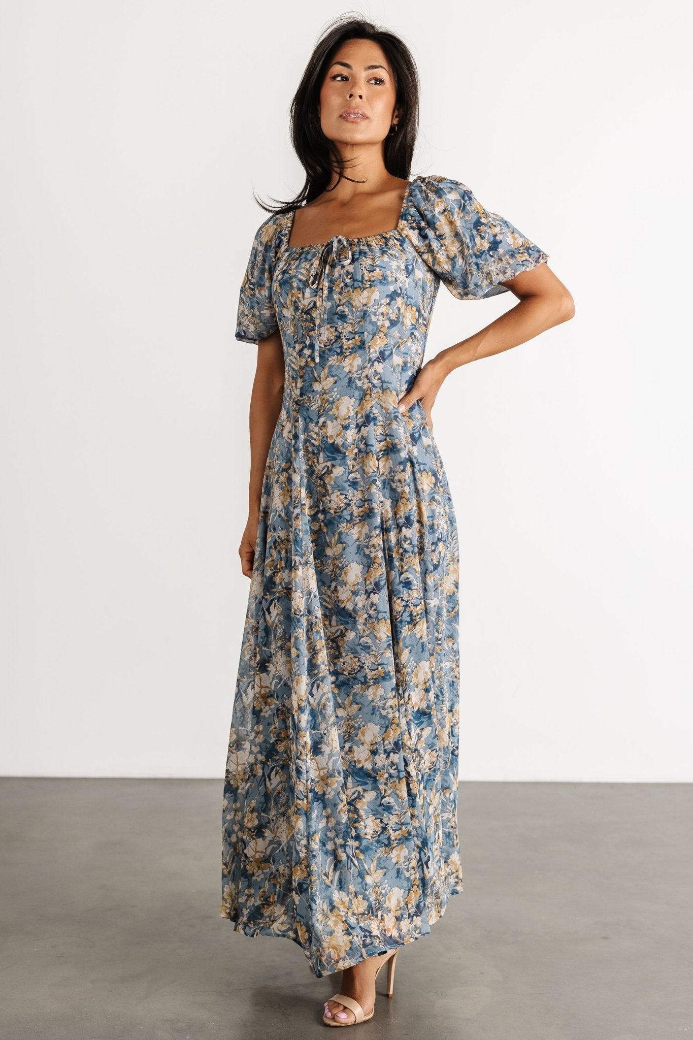 Raelynn Maxi Dress | Dusty Blue Floral - Image 6
